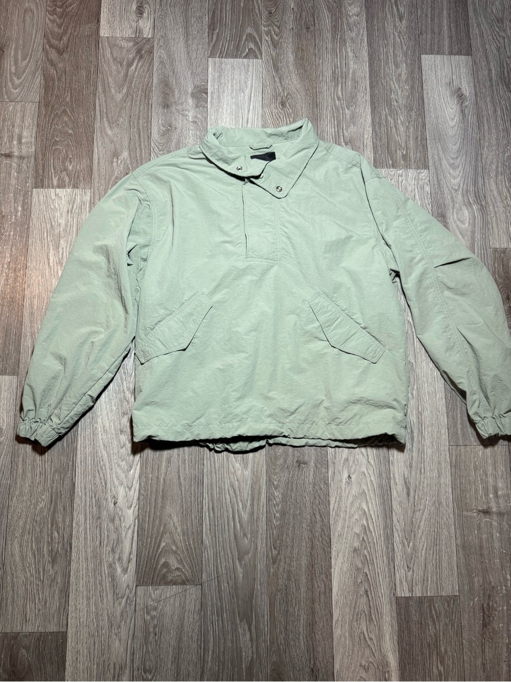 H&M Anorak Jacket Mens Small Sage Green Water Repellent Windbreaker Pullover